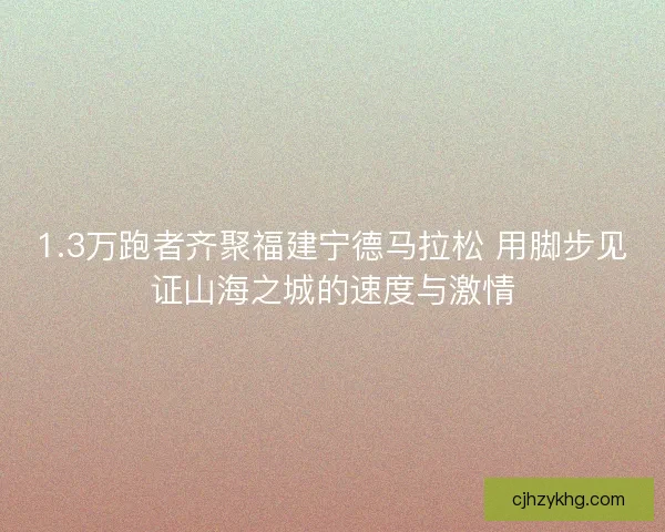 1.3万跑者齐聚福建宁德马拉松 用脚步见证山海之城的速度与激情