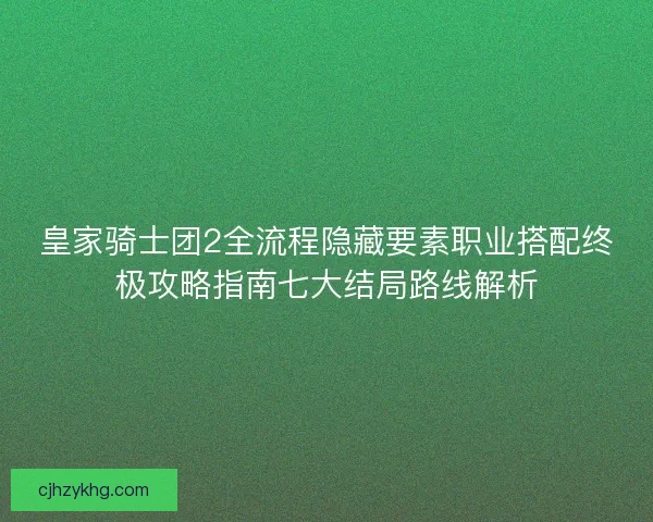皇家骑士团2全流程隐藏要素职业搭配终极攻略指南七大结局路线解析